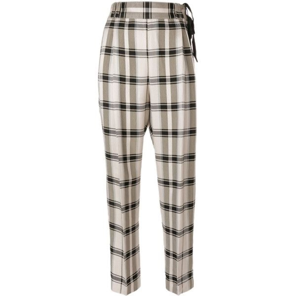 3.1 Phillip Lim Silk Check Trousers Size 2
